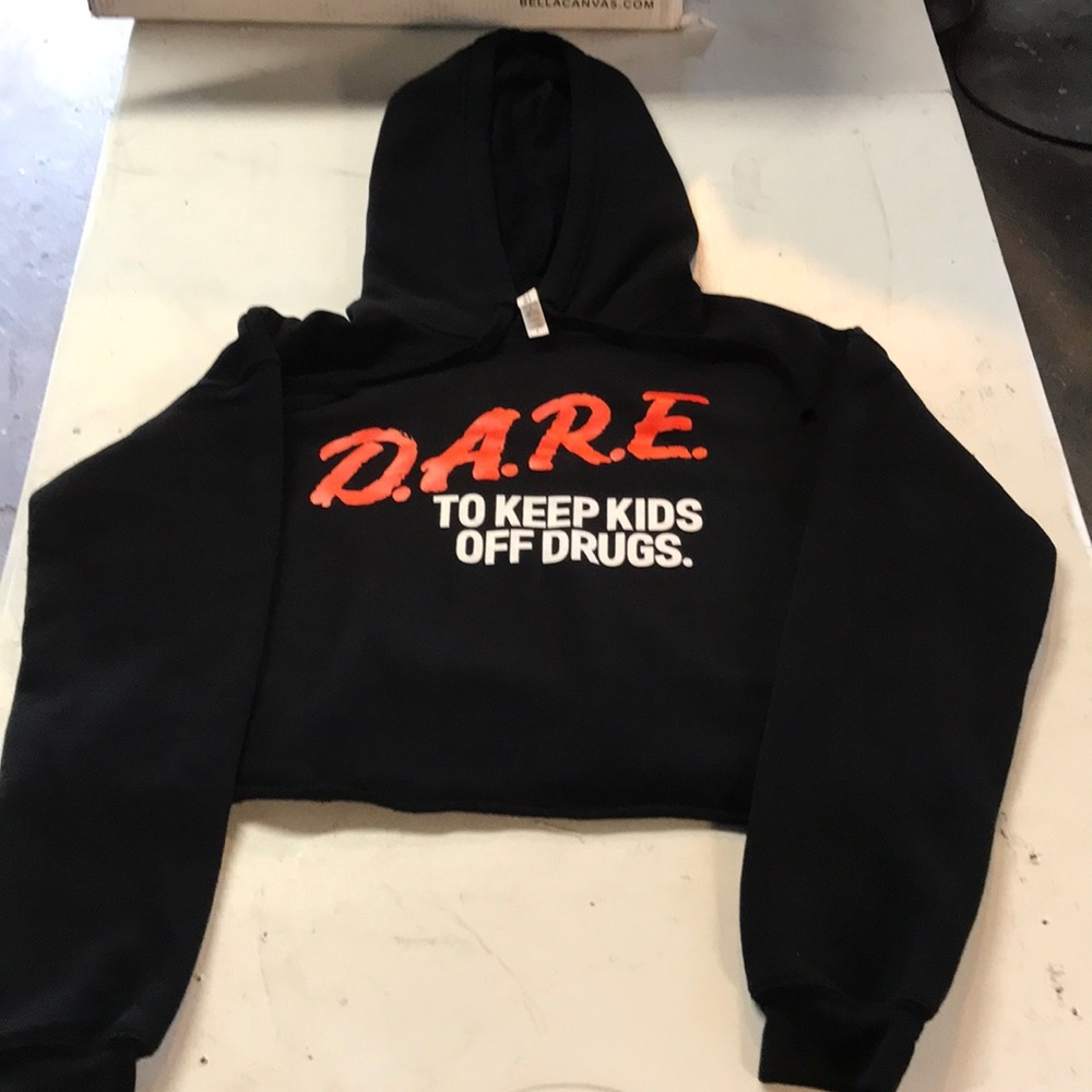 Dare Crop top fleece hoodie